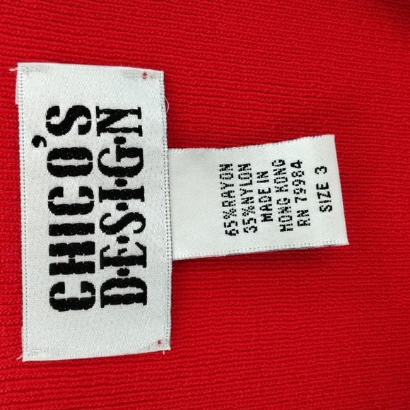 Chico's Designs tank solid red v neck size 3 XL 16 stretch sleeveless - Picture 3 of 7
